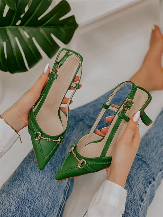 Escarpin vert Royale avec boucle